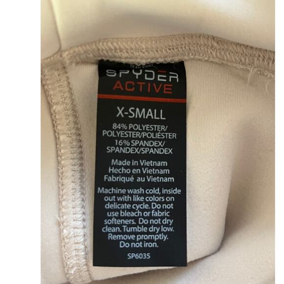 Spyder Leggings Womens Active Size XS Cream Side Pockets - Picture 6 of 8